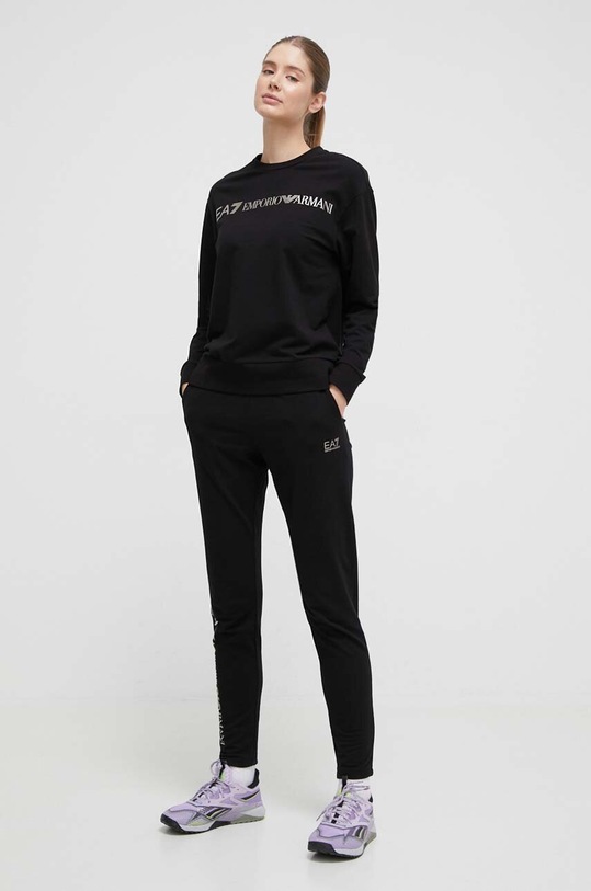 Trenirka EA7 Emporio Armani Z elastanom črna 8NTV54.TJTXZ