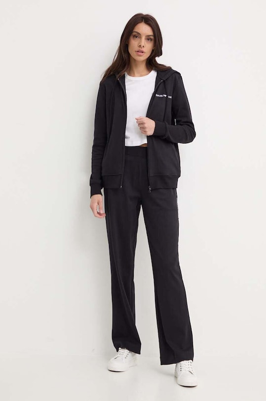 Emporio Armani Underwear dres lounge bawełniany aplikacja czarny 164851.CS290