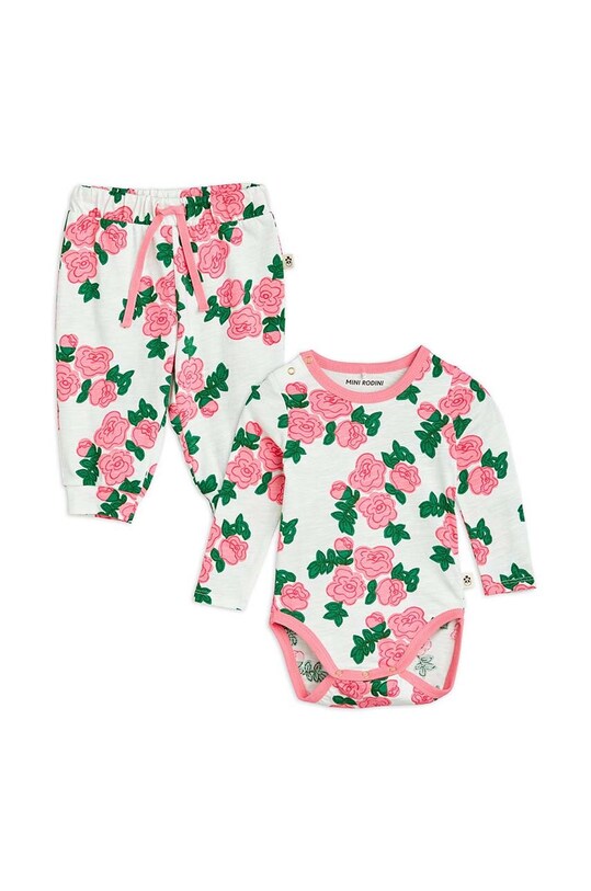 Mini Rodini komplet bawełniany niemowlęcy 2414011228 różowy SS24