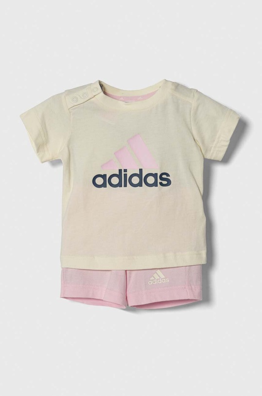 adidas komplet bawełniany niemowlęcy bawełna różowy IS2513