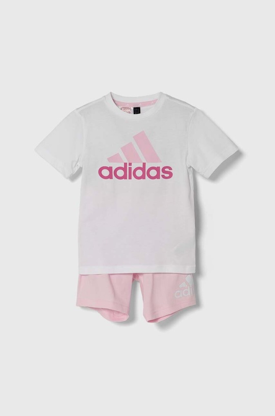 adidas komplet bawełniany dziecięcy nadruk różowy IQ4089