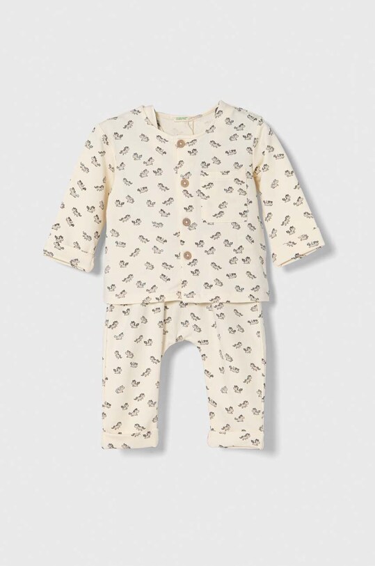 United Colors of Benetton komplet niemowlęcy wzorzyste beżowy 3QJUAK00I.W.Seasonal