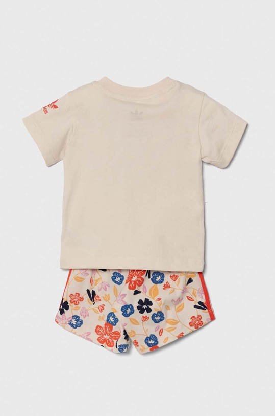 Detská bavlnená súprava adidas Originals IR9640 béžová SS24