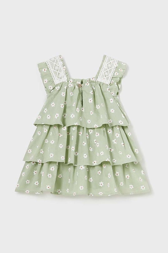 Mayoral sukienka bawełniana niemowlęca 1922.4H.Baby.PPYH zielony SS24