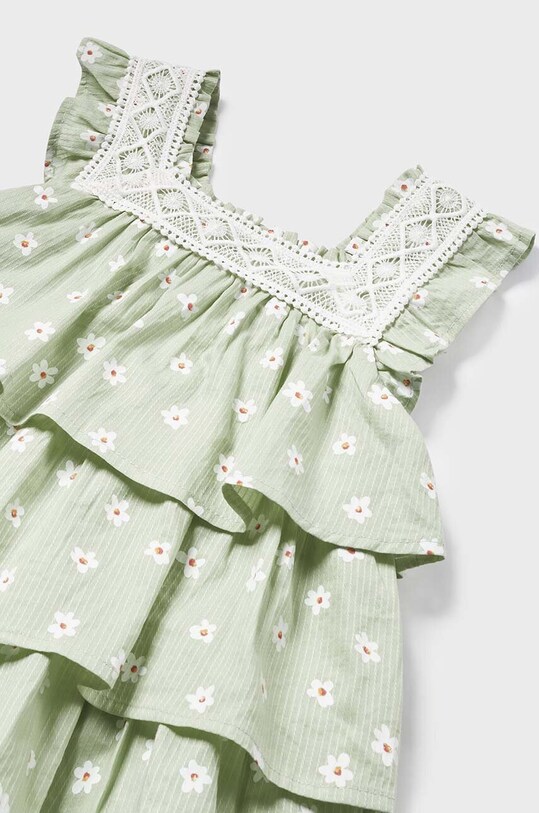 Dziewczynka Mayoral sukienka bawełniana niemowlęca 1922.4H.Baby.PPYH zielony