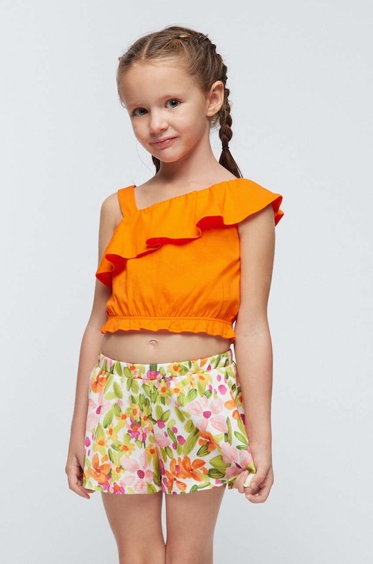 Detská bavlnená súprava Mayoral jednofarebný oranžová 3262.6J.Mini.PPYH