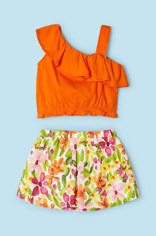 Dievča Detská bavlnená súprava Mayoral 3262.6J.Mini.PPYH oranžová
