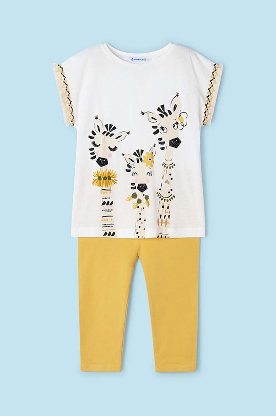 Παιδικό βαμβακερό σετ Mayoral 3710.6N.Mini.PPYH κίτρινο SS24