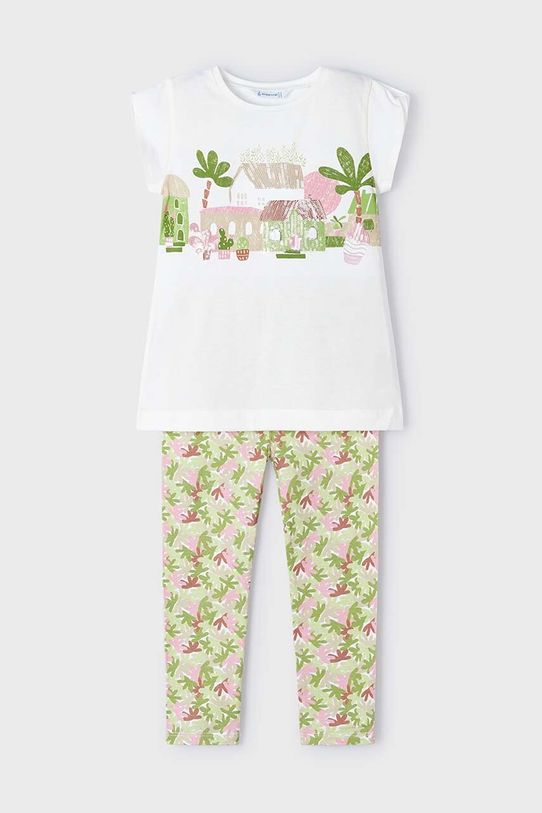 Παιδικό βαμβακερό σετ Mayoral 3797.6F.Mini.PPYH πράσινο SS24