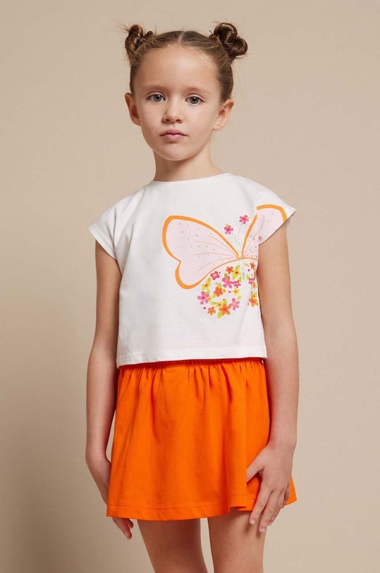 Παιδικό βαμβακερό σετ Mayoral 3954.6K.Mini.PPYH πορτοκαλί