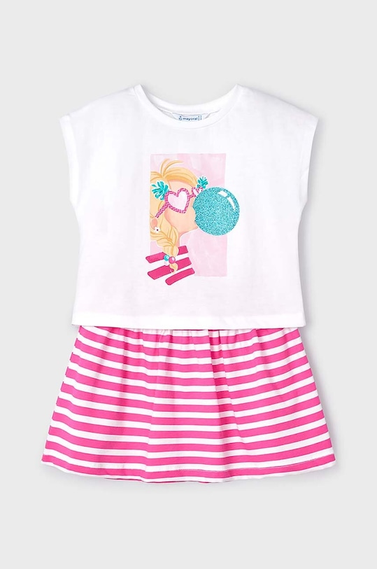 Mayoral set di lana bambino/a sovrastampa rosa 3958.6L.Mini.PPYH