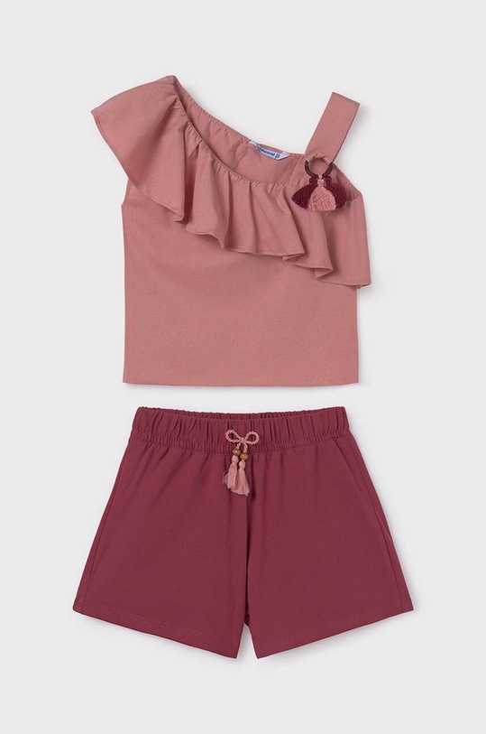 Detská bavlnená súprava Mayoral nášivka burgundské 6273.8E.Junior.PPYH