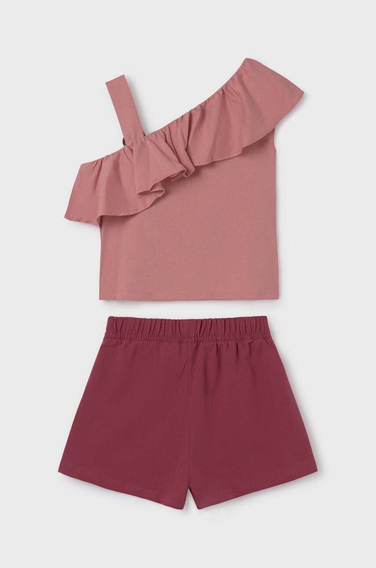 Detská bavlnená súprava Mayoral 6273.8E.Junior.PPYH burgundské SS24