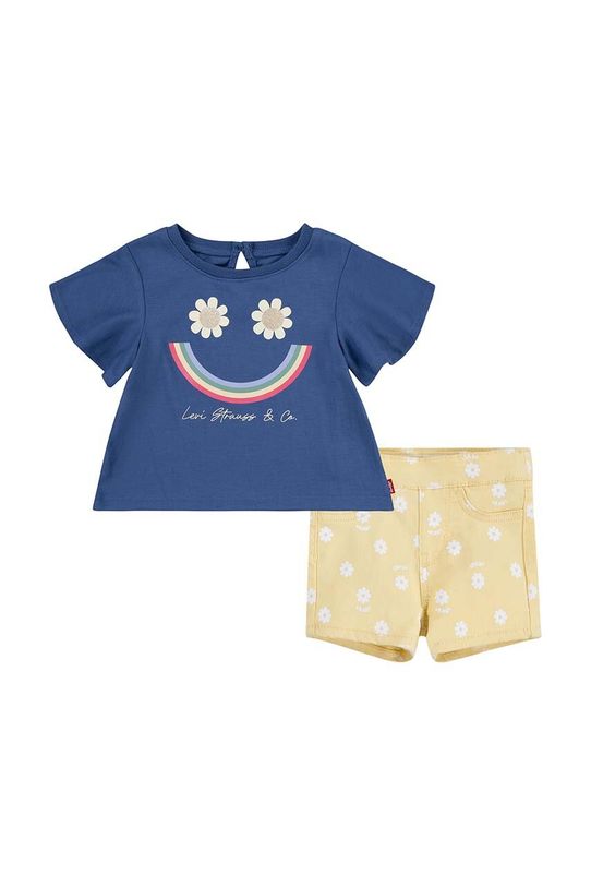 Komplet za bebe Levi's LVG SMILEY FLOUNCE TEE & SHORT print zlatna 1EK062