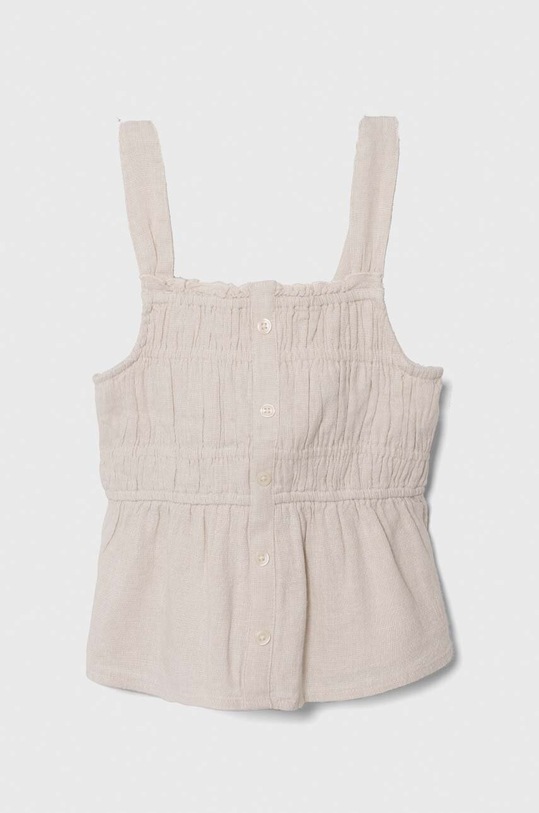 Dětský top Abercrombie & Fitch s příměsí lnu béžová KI240.4001