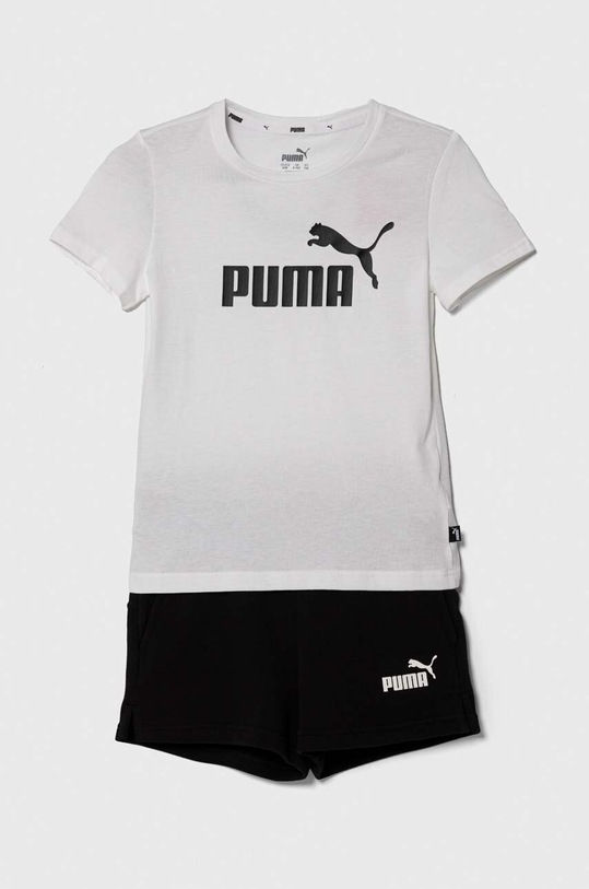 Puma komplet dziecięcy Logo Tee & Shorts Set dzianina biały 846936