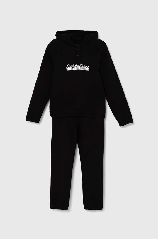 Detská bavlnená tepláková súprava Calvin Klein Jeans bavlna čierna IN0IN00143.PPYH