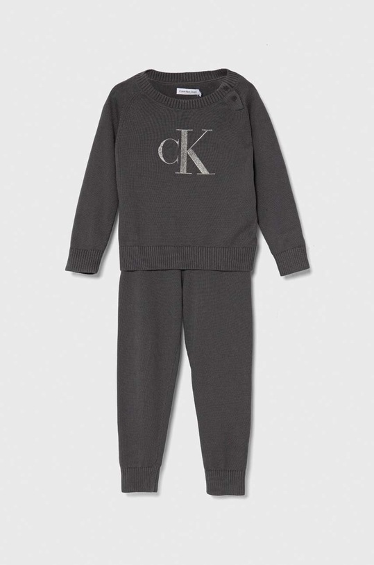 Calvin Klein Jeans komplet bawełniany dziecięcy nadruk szary IN0IN00167.PPYH