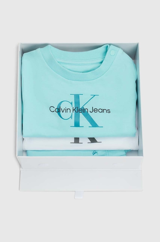 Calvin Klein Jeans komplet bawełniany niemowlęcy IN0IN00011.PPYH turkusowy