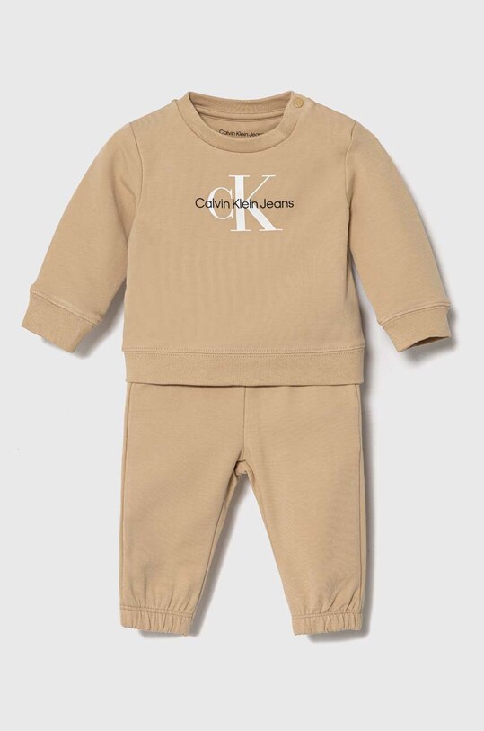 Calvin Klein Jeans komplet bawełniany niemowlęcy IN0IN00011.PPYH beżowy SS24