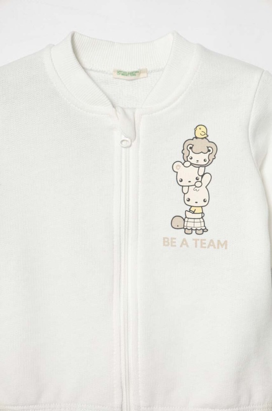 Chlapec Detská bavlnená tepláková súprava United Colors of Benetton 3J70AK00G.W.Seasonal biela