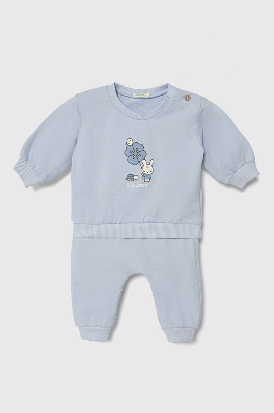 United Colors of Benetton komplet niemowlęcy dzianina niebieski 3MDUAK00F.W.Seasonal