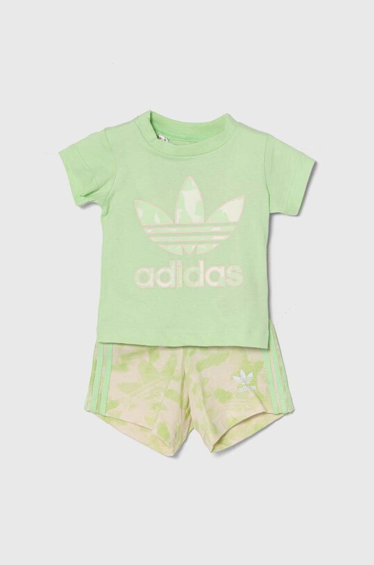 Παιδικό βαμβακερό σετ adidas Originals βαμβάκι πράσινο IT7302