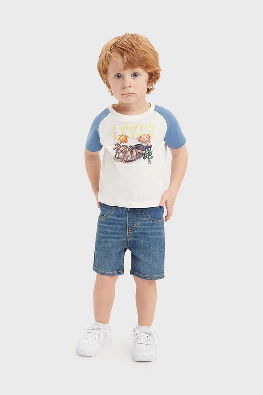 Комплект для немовлят Levi's LVB LEVI BEAR RAGLAN & SHORT S з еластаном блакитний 6EK234