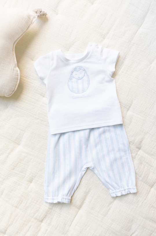 Tartine et Chocolat komplet bawełniany niemowlęcy aplikacja niebieski TY36050.80.86