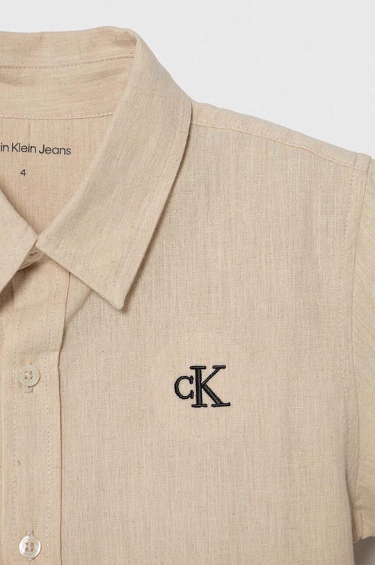 Calvin Klein Jeans komplet z domieszką lnu dziecięcy IN0IN00177.PPYH beżowy SS24