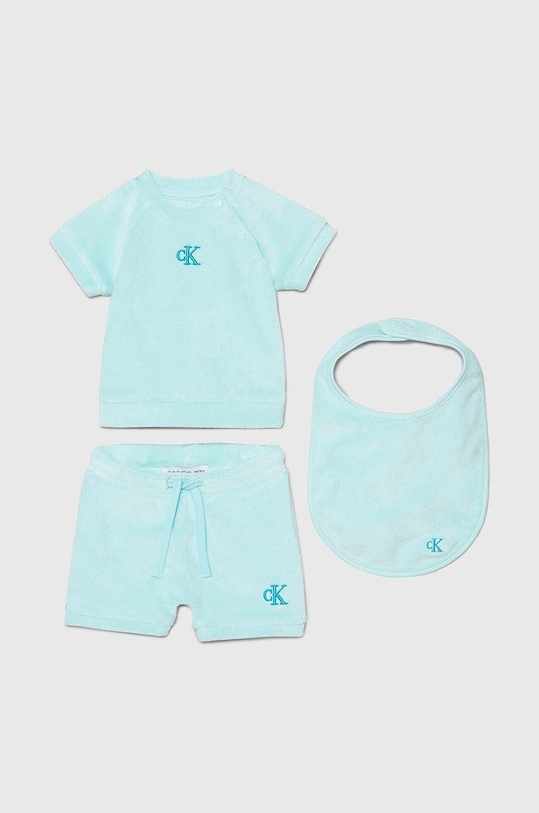 Calvin Klein Jeans komplet niemowlęcy dzianina turkusowy IN0IN00182.PPYH