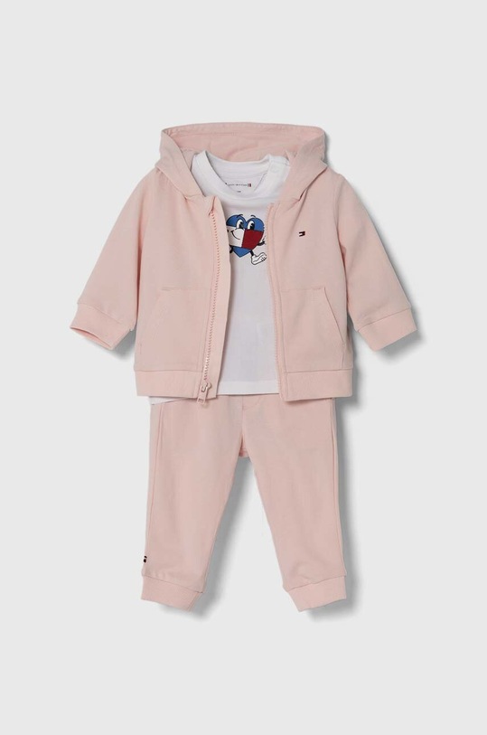 Tommy Hilfiger komplet niemowlęcy nadruk różowy KN0KN01821.PPYH