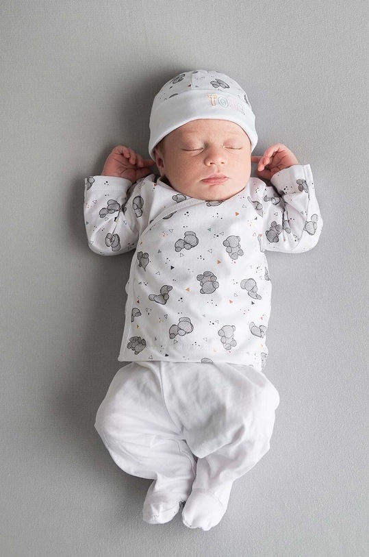 Tous komplet bawełniany niemowlęcy wzorzyste biały Pic.2005