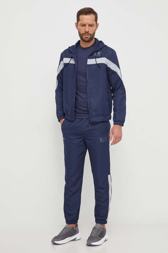 Trenirka EA7 Emporio Armani Tkanina mornarsko modra 3DPV02.PNP5Z