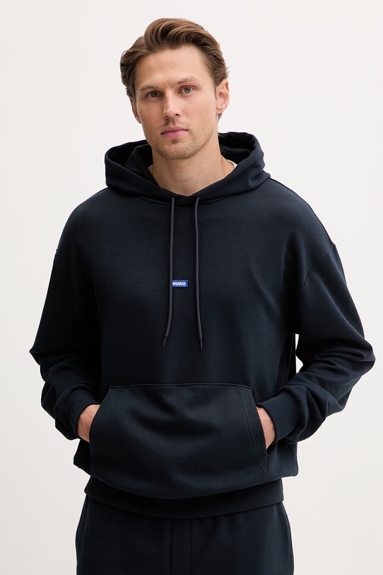 HUGO Blue trenirka moška bombažna NalonsoNap 50522369 mornarsko modra SS26