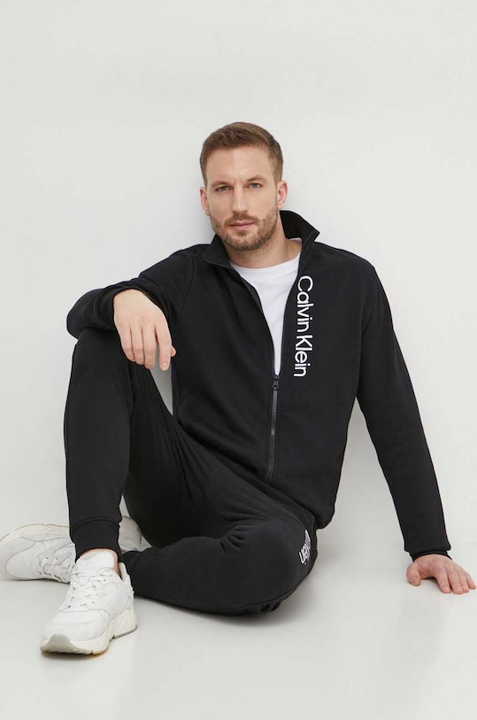 Calvin Klein pamut melegitő dzsörzé fekete K10K113676