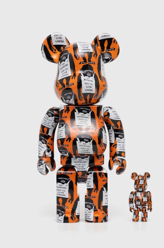 Medicom Toy figurină decorativă Be@rbrick Monkey Sign Orange 100% & 400% 2-pack portocaliu MONKEY.SIGN.ORANGE