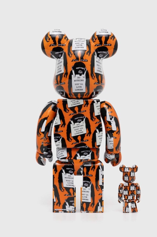 Accesorii Medicom Toy figurină decorativă Be@rbrick Monkey Sign Orange 100% & 400% 2-pack MONKEY.SIGN.ORANGE portocaliu