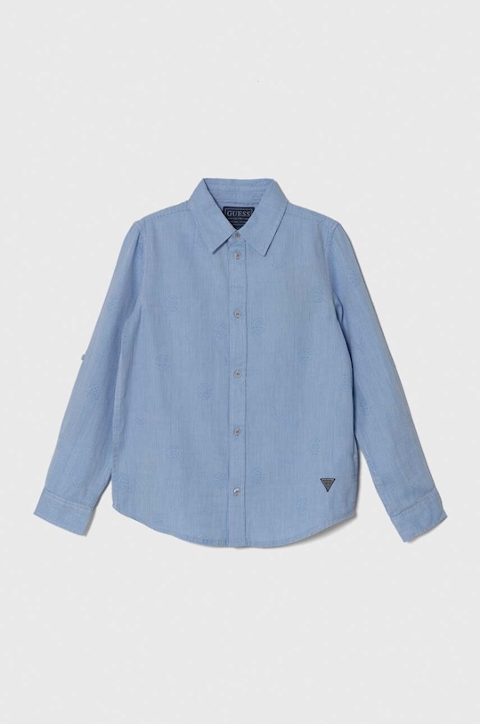 Детская хлопковая рубашка Guess узор голубой L4RH08.WCQ41.PPYH