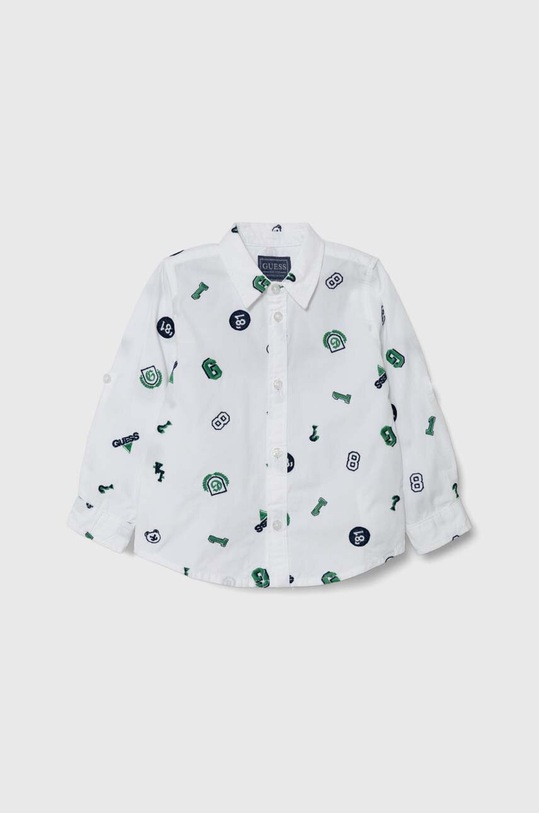 Guess koszula bawełniana dziecięca wzorzyste biały N4RH00.WBHQ1.PPYH