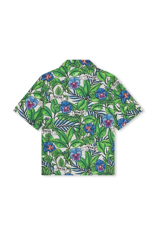 Мальчик Детская хлопковая рубашка Kenzo Kids K60292. бирюзовый
