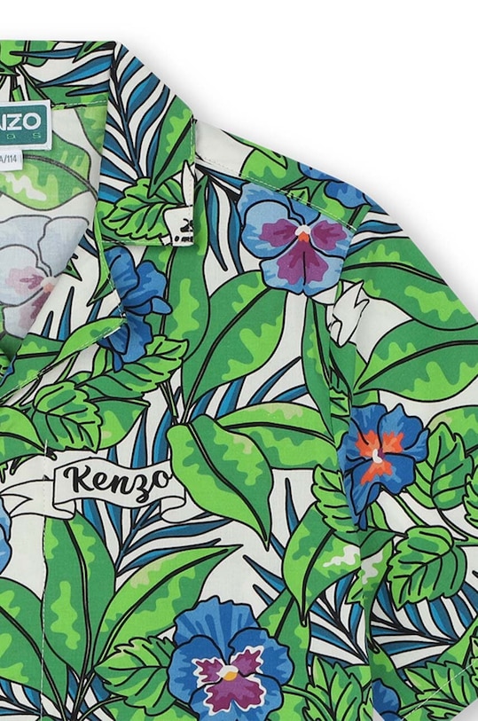Детская хлопковая рубашка Kenzo Kids бирюзовый K60292.