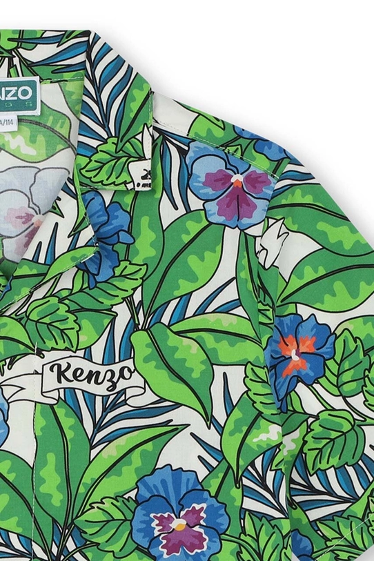 Детская хлопковая рубашка Kenzo Kids бирюзовый K60292.