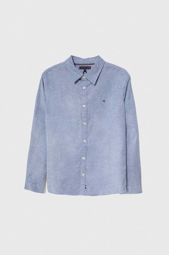 Dětská košile Tommy Hilfiger s elastanem modrá KB0KB08728.PPYH