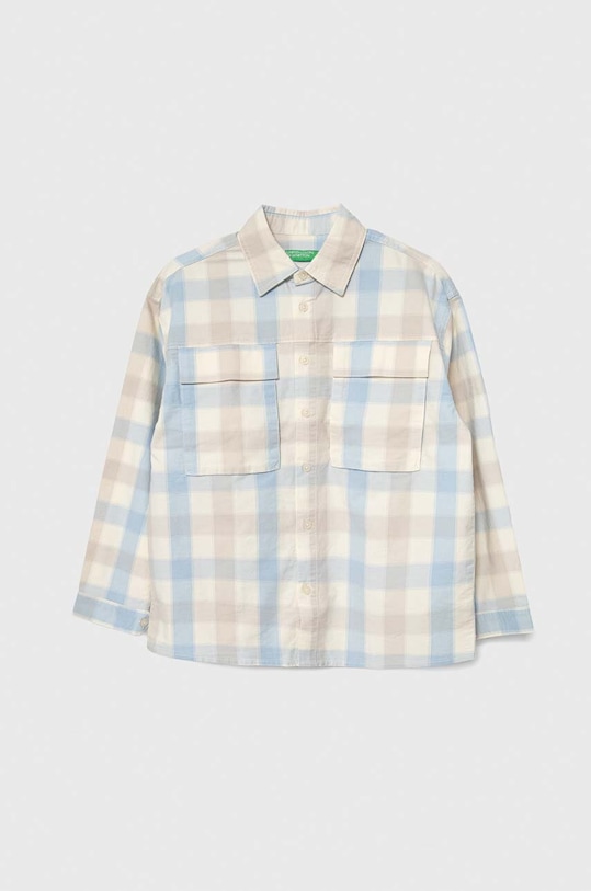 Παιδικό πουκάμισο United Colors of Benetton μακρύ μπεζ 5VC6CQ02L.G.Seasonal