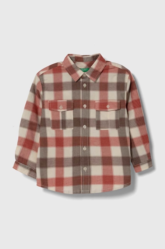 Παιδικό πουκάμισο United Colors of Benetton μακρύ μπορντό 5VC6GQ01N.P.Seasonal
