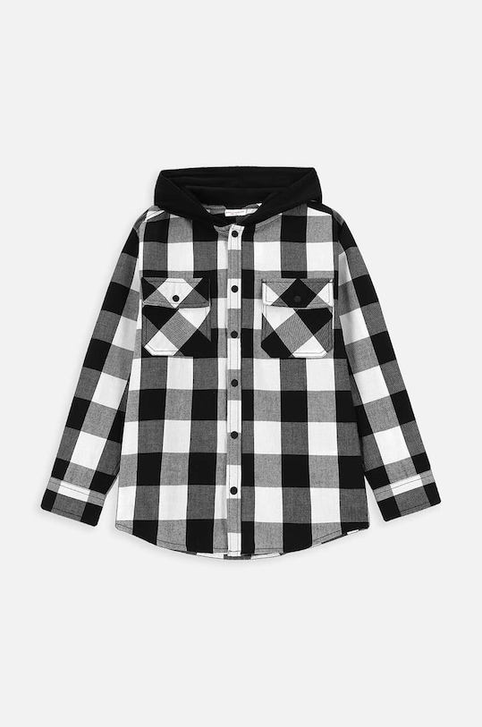 Dětská bavlněná košile Coccodrillo WC4136402RAK černá SS24