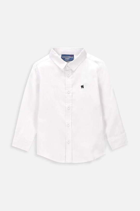 Dětská bavlněná košile Coccodrillo WC4136102EBB bílá SS24