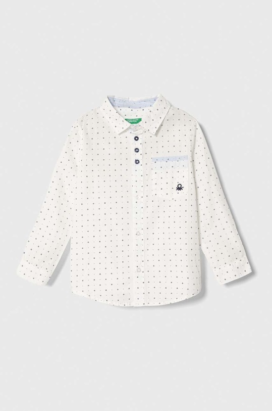 Παιδικό βαμβακερό πουκάμισο United Colors of Benetton επίσημη λευκό 5TFBGQ01Q.P.Seasonal