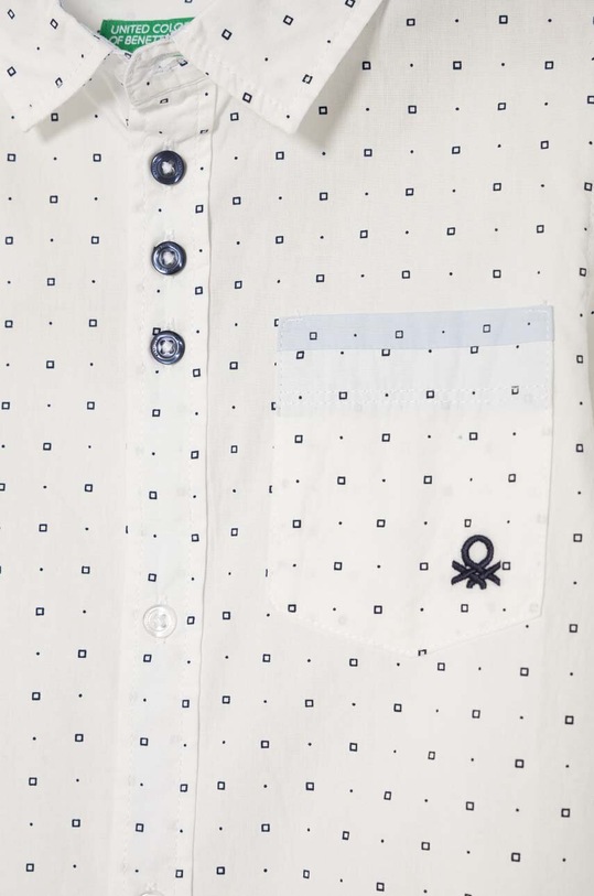 Αγορίστικα Παιδικό βαμβακερό πουκάμισο United Colors of Benetton 5TFBGQ01Q.P.Seasonal λευκό